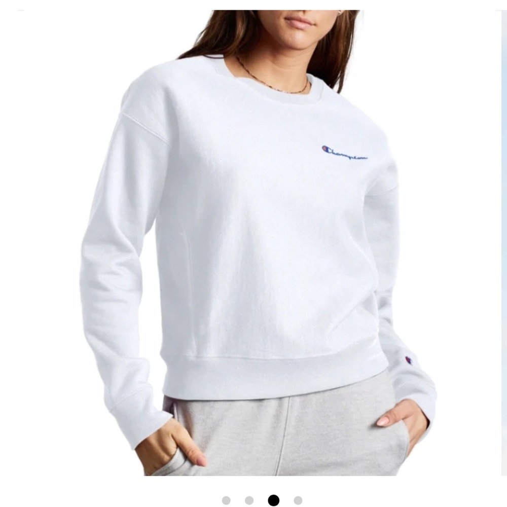Never worn white Champion crewneck